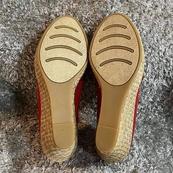 NWOT- Merona Wenda Peep toe Wicker Style Wedges Heels - Picture 9 of 11